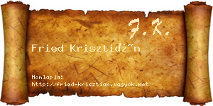 Fried Krisztián névjegykártya