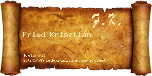 Fried Krisztián névjegykártya